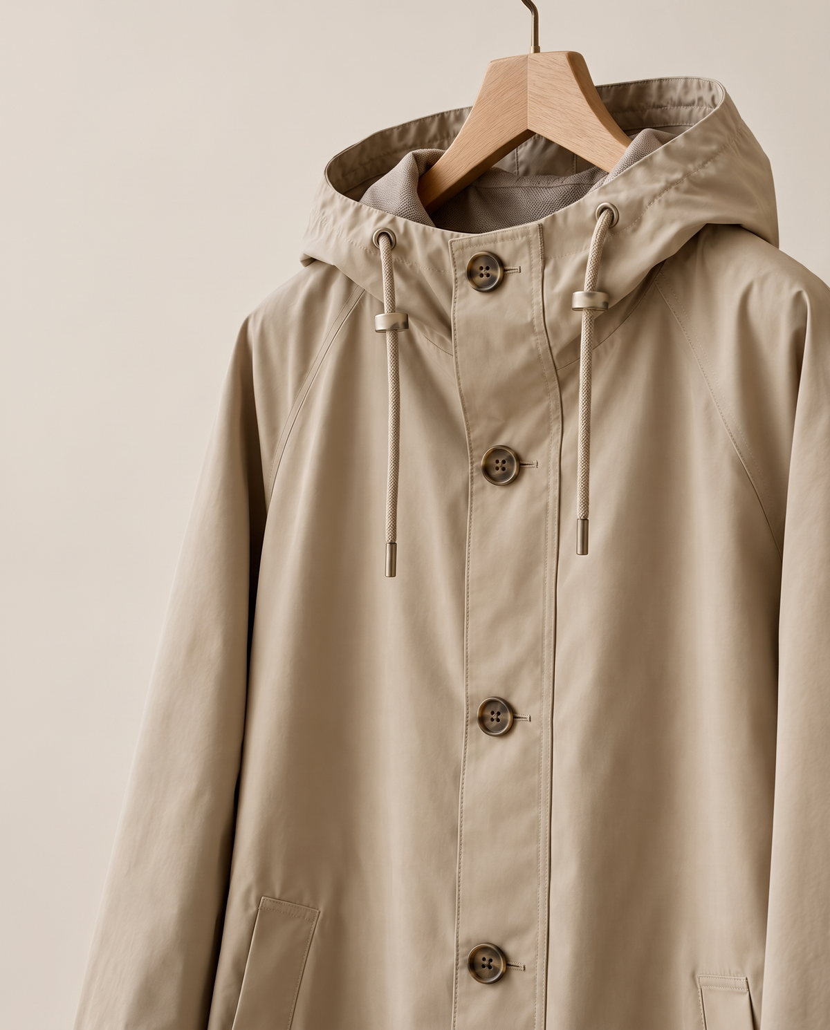 Oversized Hooded Raincoat for Women — on hanger