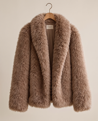 Thick Faux Fur Jacket for Women — on hanger