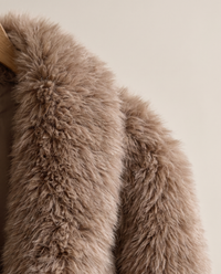 Thick Faux Fur Jacket for Women — faux fur close-up