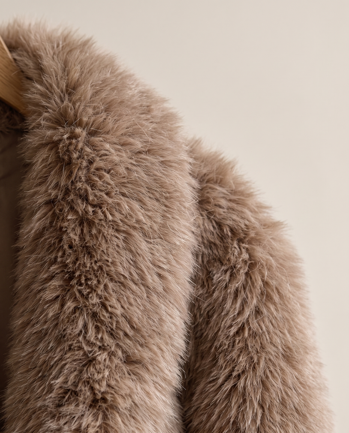 Thick Faux Fur Jacket for Women — faux fur close-up