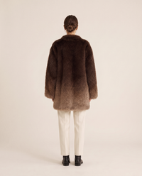 Oversized Gradient Faux Fur Coat — studio back