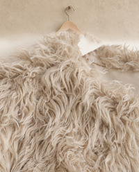 Cropped Shaggy Faux Fur Jacket — shaggy faux fur close-up