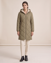 Waterproof Hooded Longline Winter Jacket — studio front