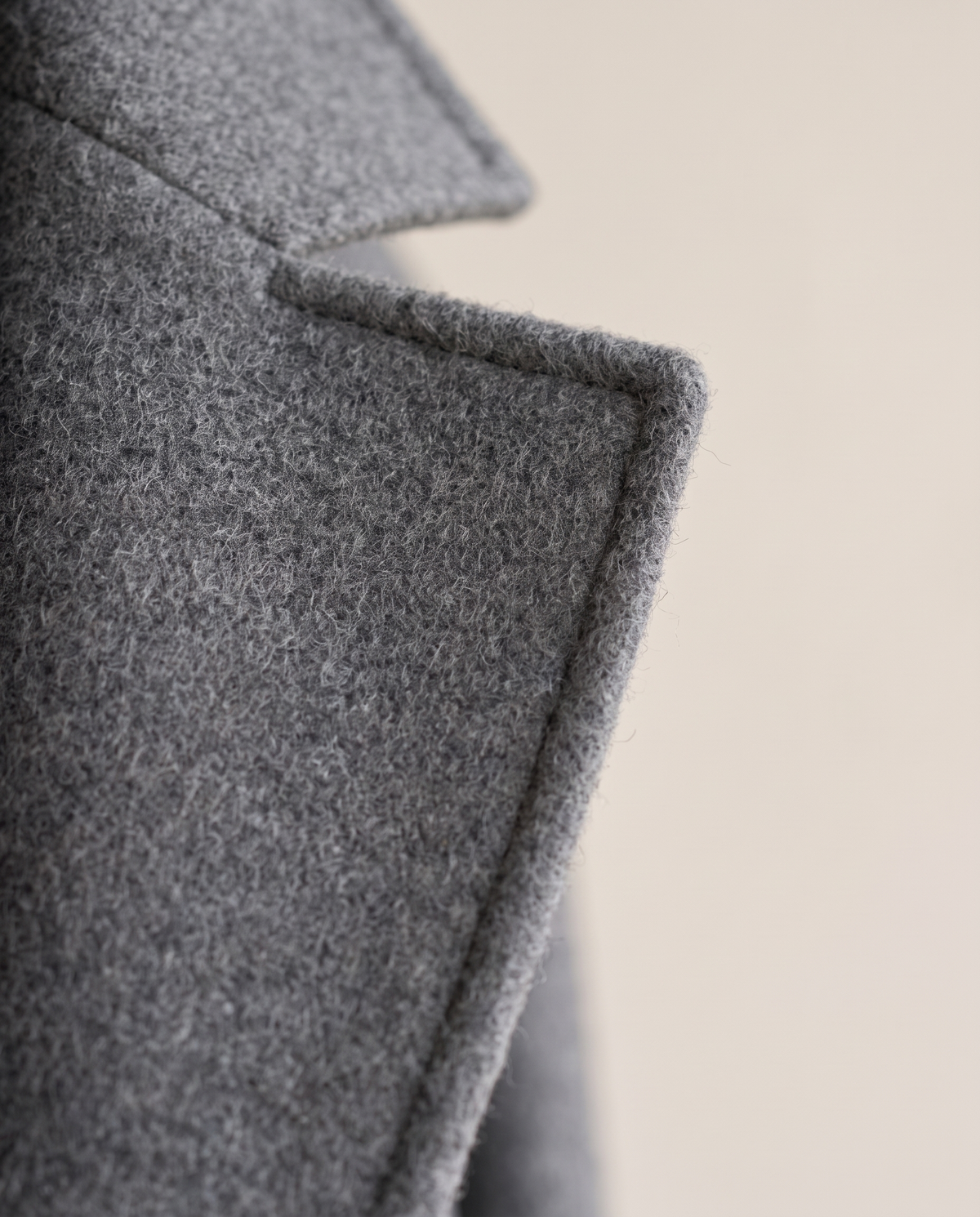 Double-Faced Wool Coat for Women — lapel close-up