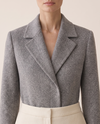 Double-Faced Wool Coat for Women — lapels, worn