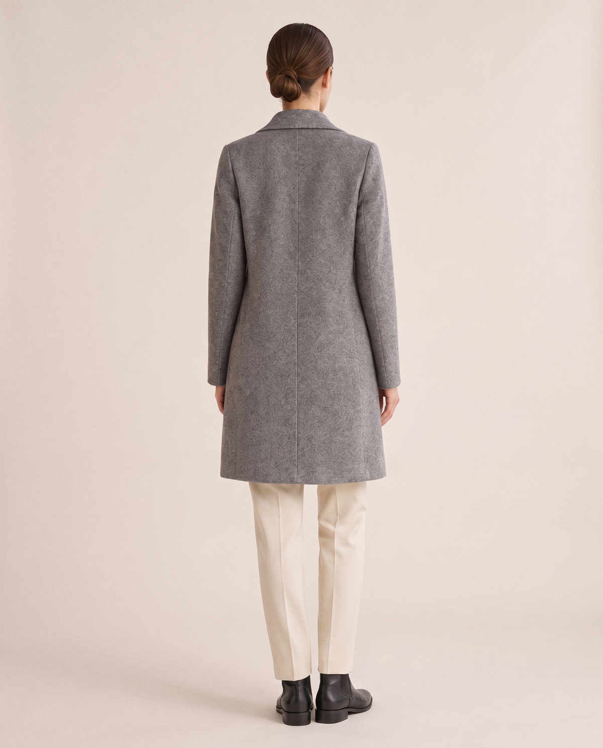 Double-Faced Wool Coat for Women — studio back