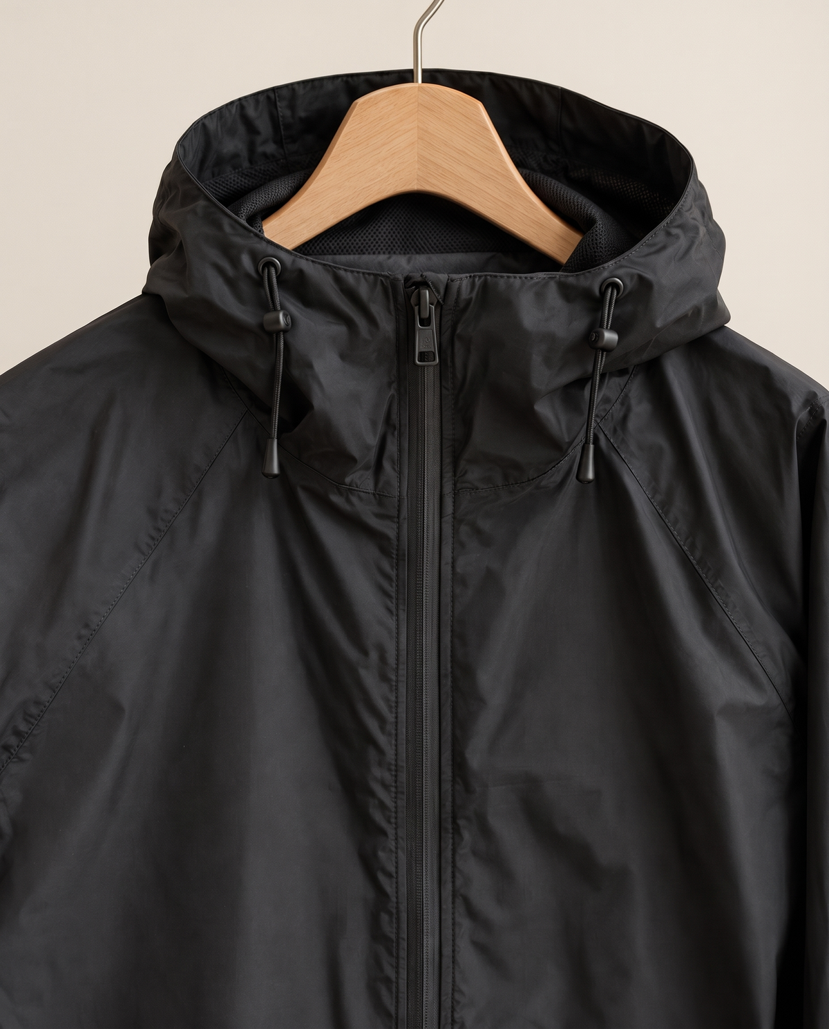 Waterproof Hooded Windbreaker Jacket for Women — on hanger