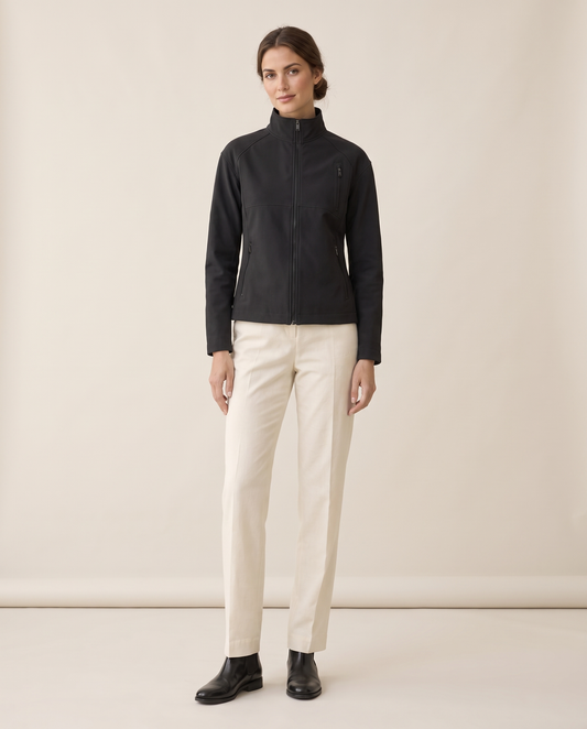 Stand-Collar Zip Jacket for Women — studio front