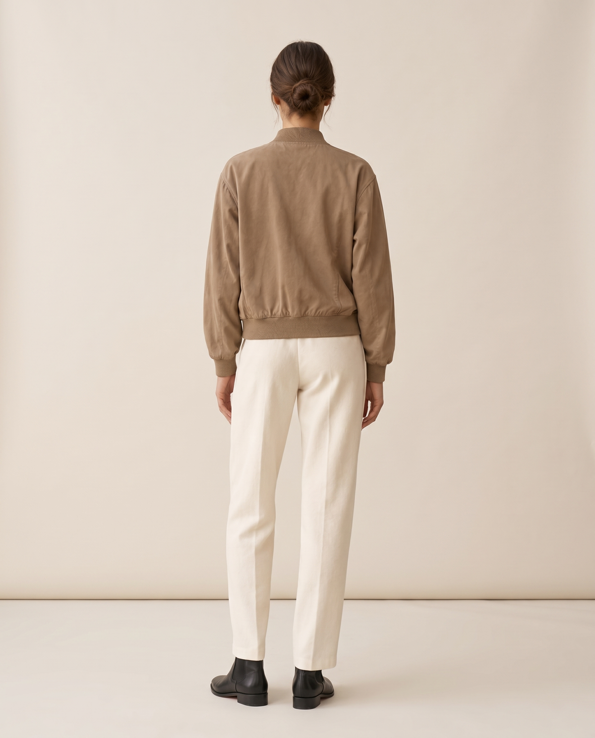 Vintage Bomber Jacket for Women — studio back