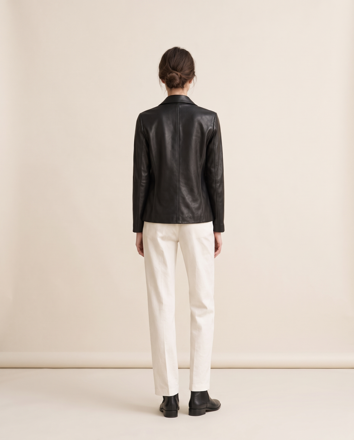 Faux Leather Jacket for Women — studio back