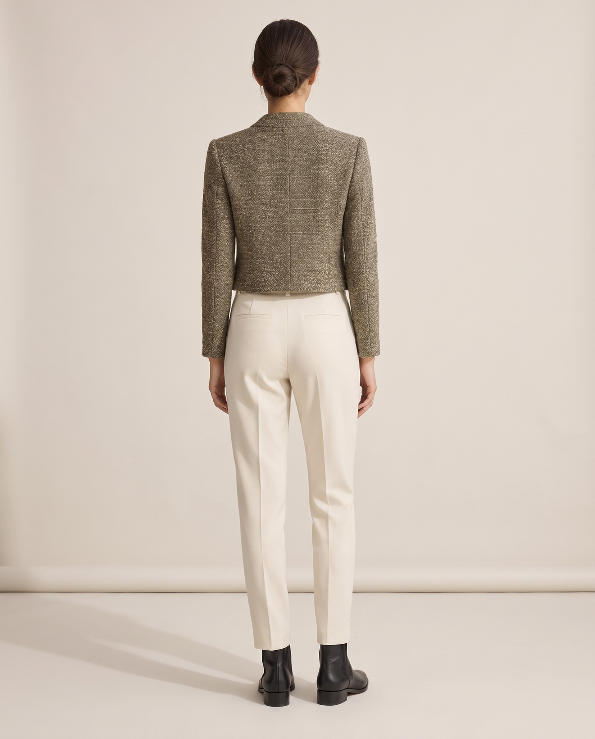 Tweed Zip Jacket for Women — studio back