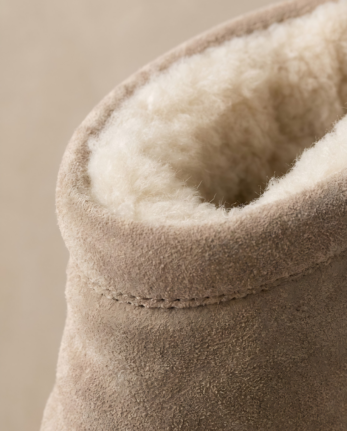 Fleece-Lined Suede Winter Ankle Boots — fleece lining close-up