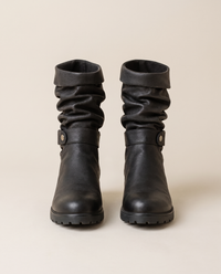 Slouchy Ankle Boots with Memory Foam Footbed — black