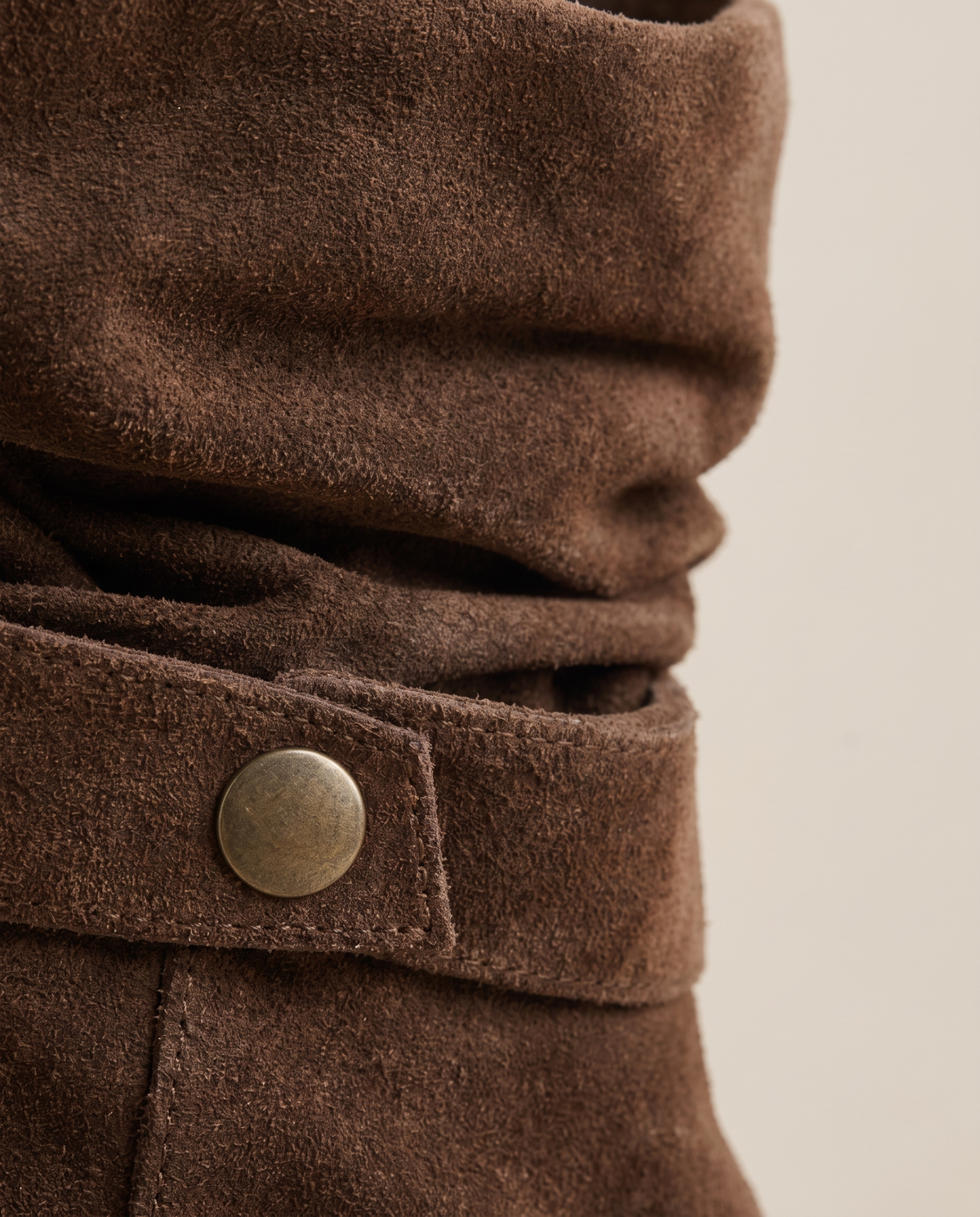 Suede Slouch Ankle Boots with Fold-Over Cuff — cuff close-up