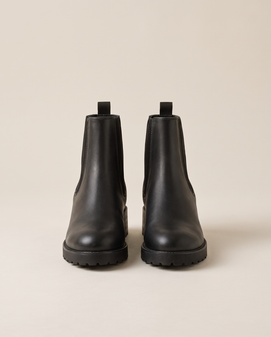 Chelsea Ankle Boots with Low Block Heel and Zip — pair, studio