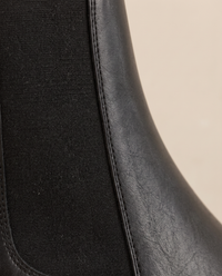 Chelsea Ankle Boots with Low Block Heel and Zip — elastic gusset close-up