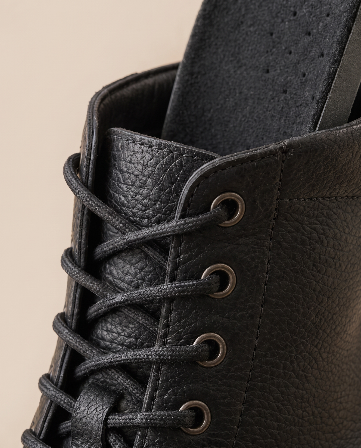 Lace-Up Ankle Boots with Removable Insole — laces and insole close-up