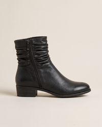 Ruched Ankle Boots with Side Zipper — side profile