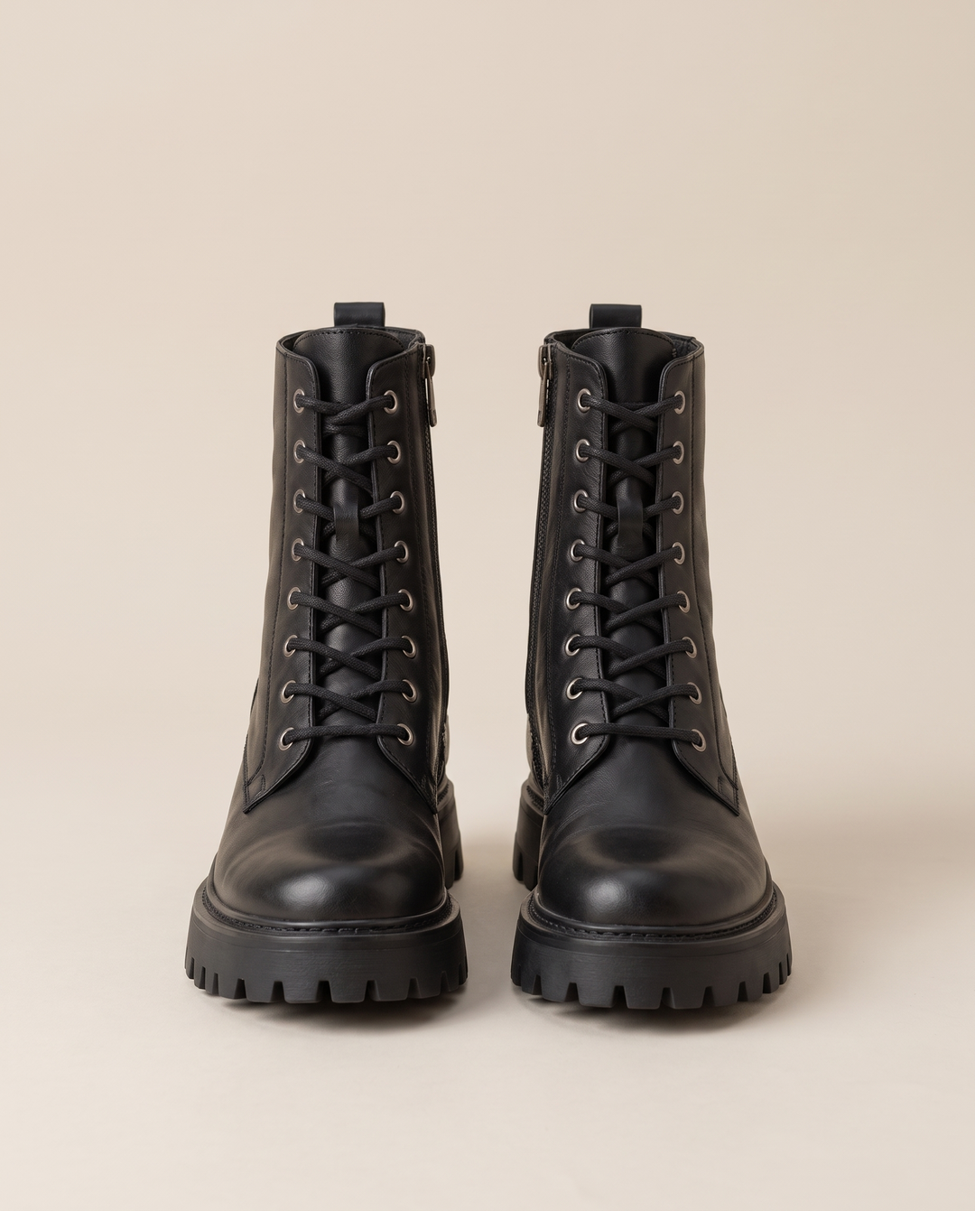 Lace-Up Ankle Boots with Chunky Lug Sole — pair, studio