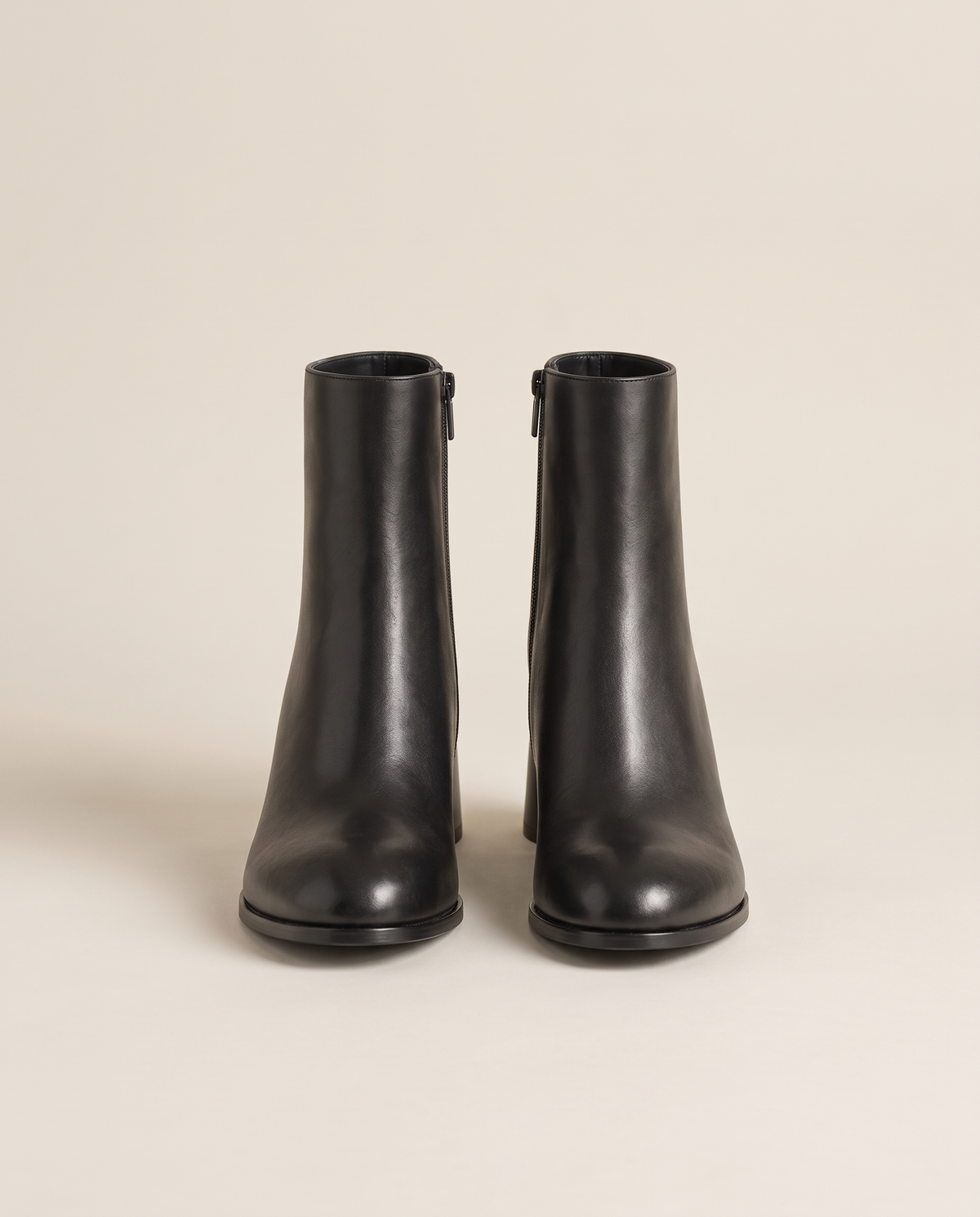 Sleek Ankle Boots with Low Block Heel — pair, studio