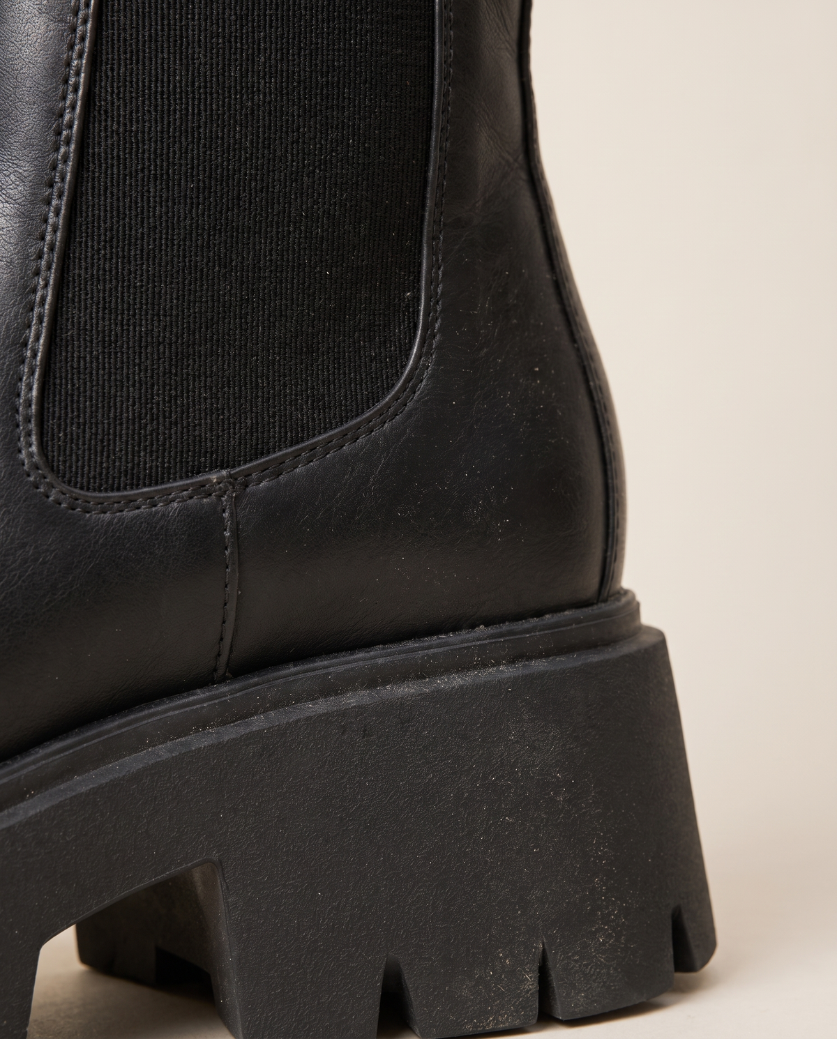Platform Chelsea Boots with Chunky Grip Sole — sole and gusset close-up