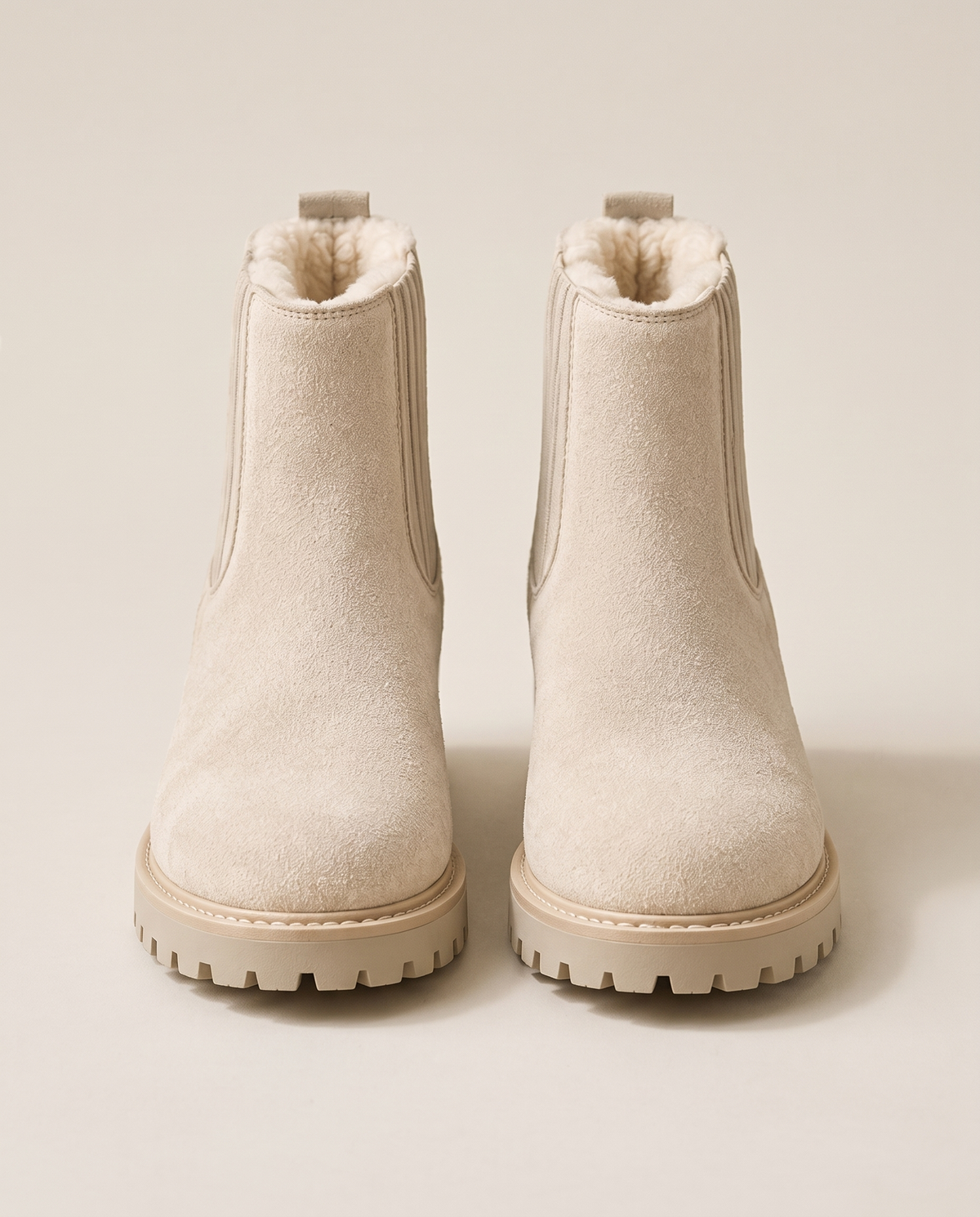 Fleece-Lined Chelsea Boots — pair, studio