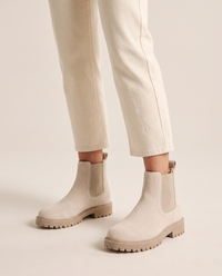 Fleece-Lined Chelsea Boots — worn, studio