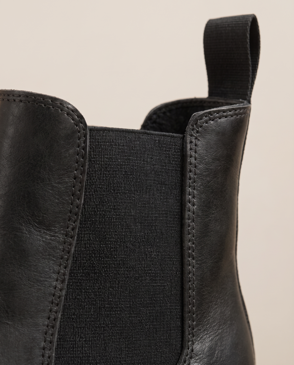 Chelsea Boots with Elastic Panels and Pull Tab — elastic panel close-up