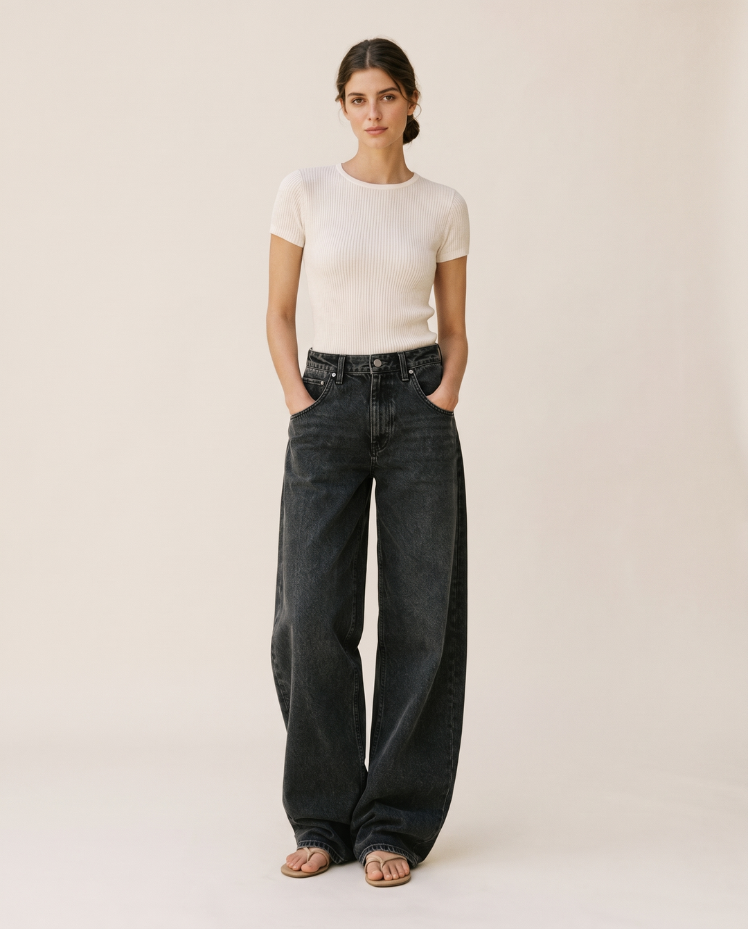 Kristin Denim Baggy Oversized Jeans — front
