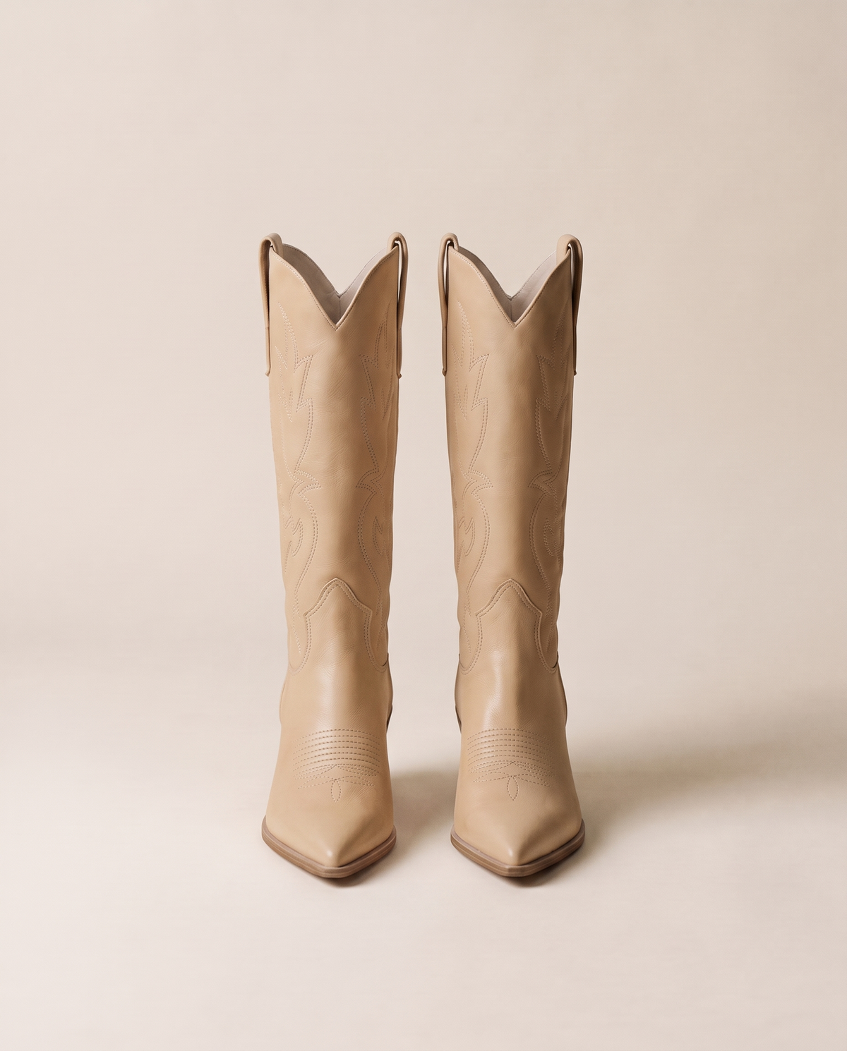 Western Boots with Cushioned Footbed and Breathable Lining — beige