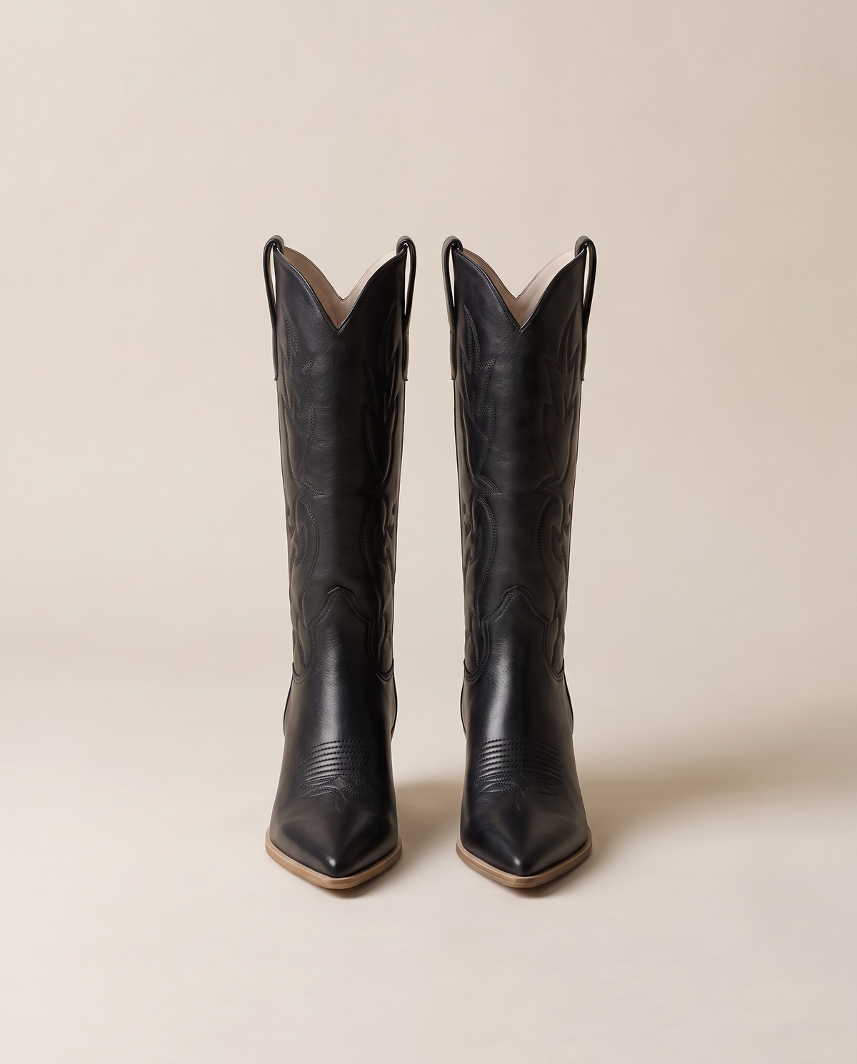Western Boots with Cushioned Footbed and Breathable Lining — black