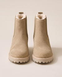 Fleece-Lined Chelsea Boots for Women — khaki