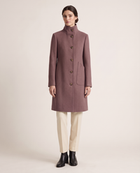 Women's Stand-Collar Coat with Deep Pockets — purple