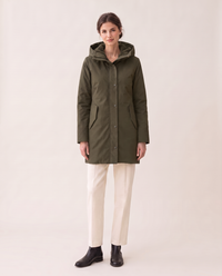 Women's Fleece-Lined Hooded Parka — military green
