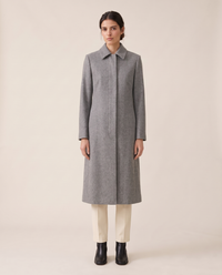 Slim-Fit Longline Coat for Women — gray