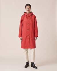 Oversized Hooded Raincoat for Women — red