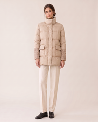 Lightweight Duck Down Puffer Coat — beige