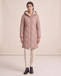 Waterproof Hooded Longline Winter Jacket — pink