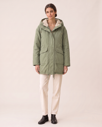 Plush-Lined Hooded Parka for Women — light green