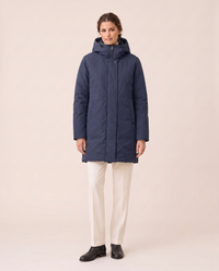 Waterproof Hooded Winter Parka for Women — navy blue
