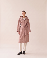 Waterproof Hooded Trench Coat for Women — pink
