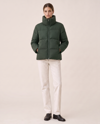Classic Padded Puffer Jacket with Zip Front — green