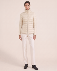 Tailored Quilted Puffer Jacket with High Neck — cream
