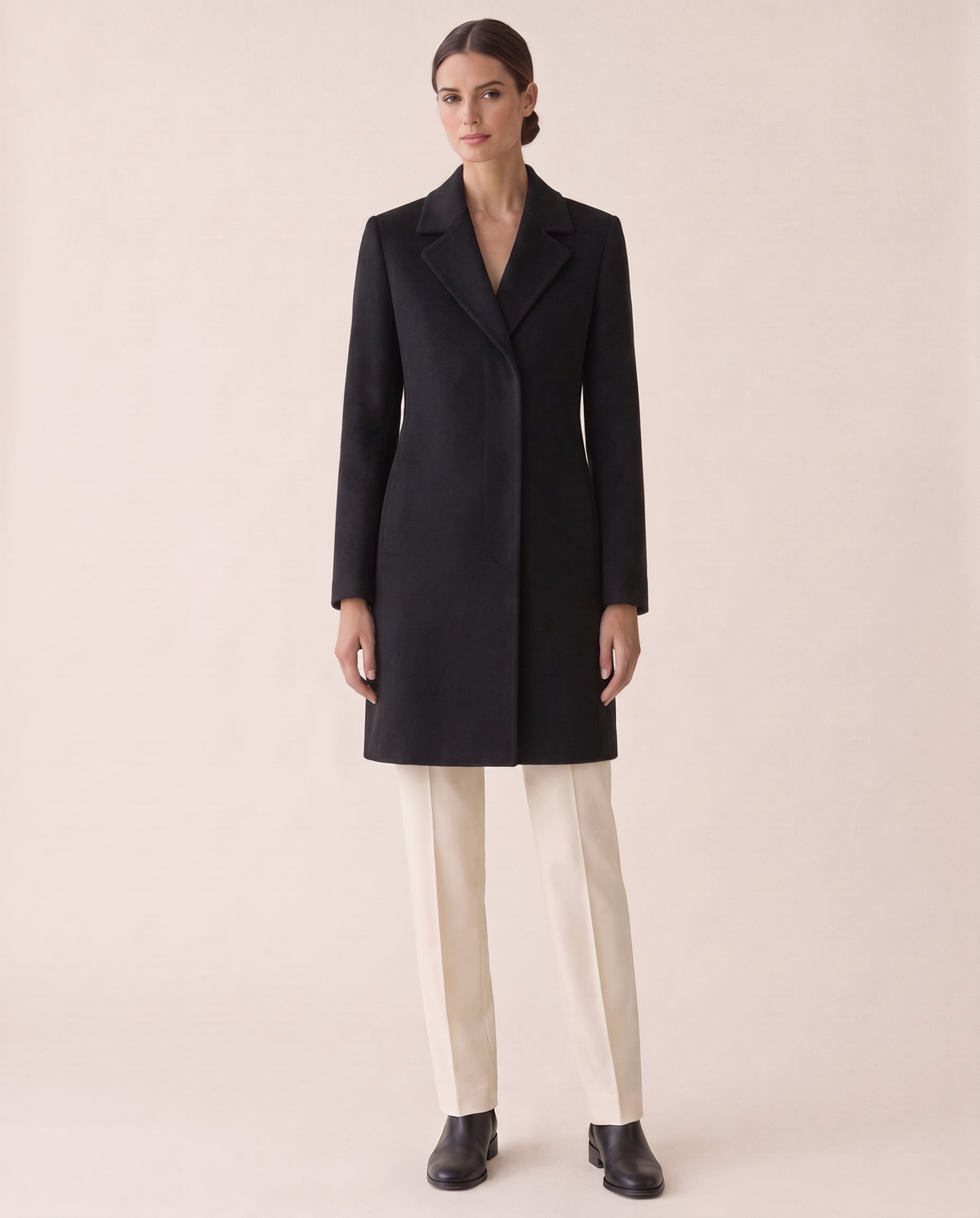 Double-Faced Wool Coat for Women — black