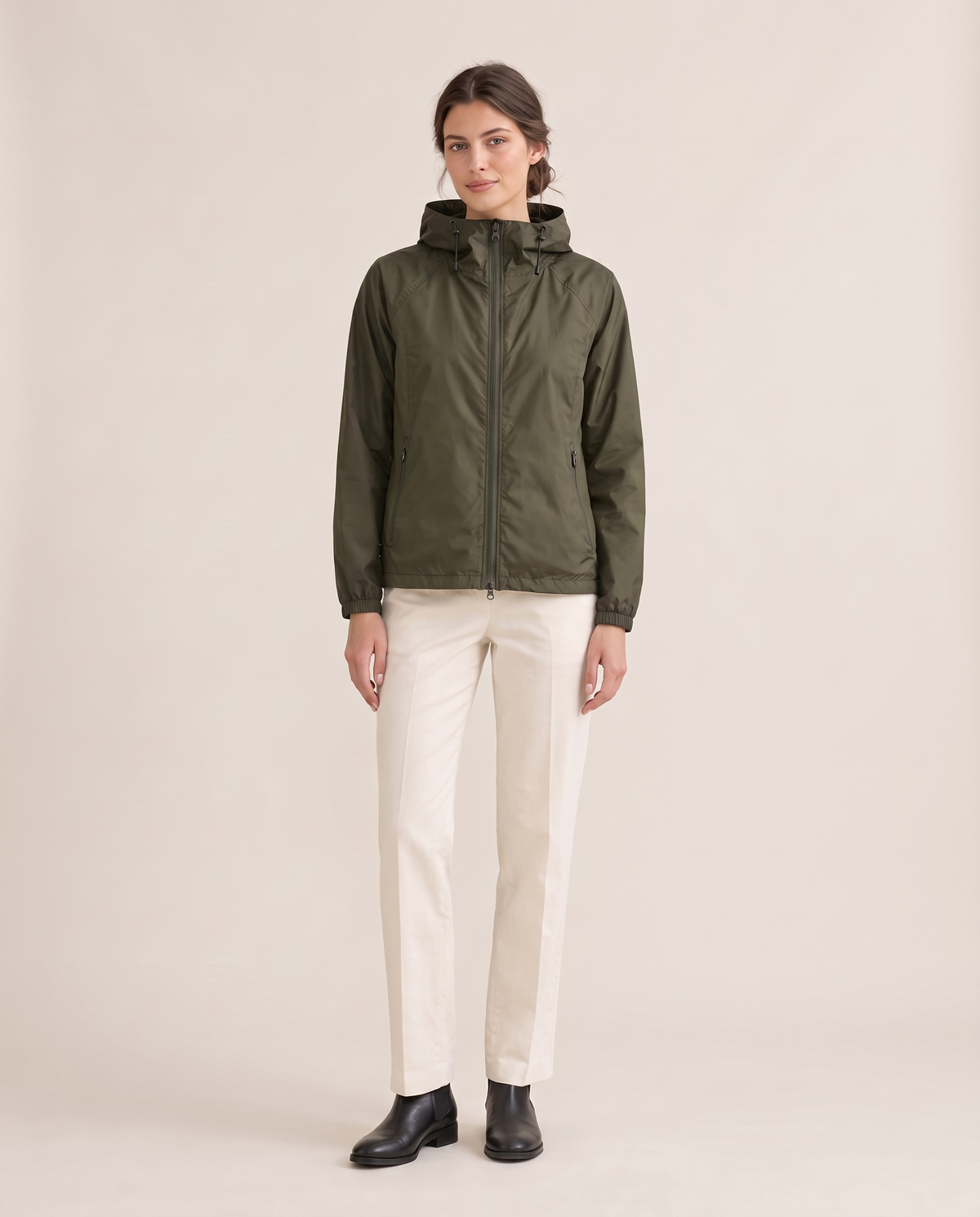 Waterproof Hooded Windbreaker Jacket for Women — army green