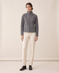 Stand-Collar Zip Jacket for Women — gray