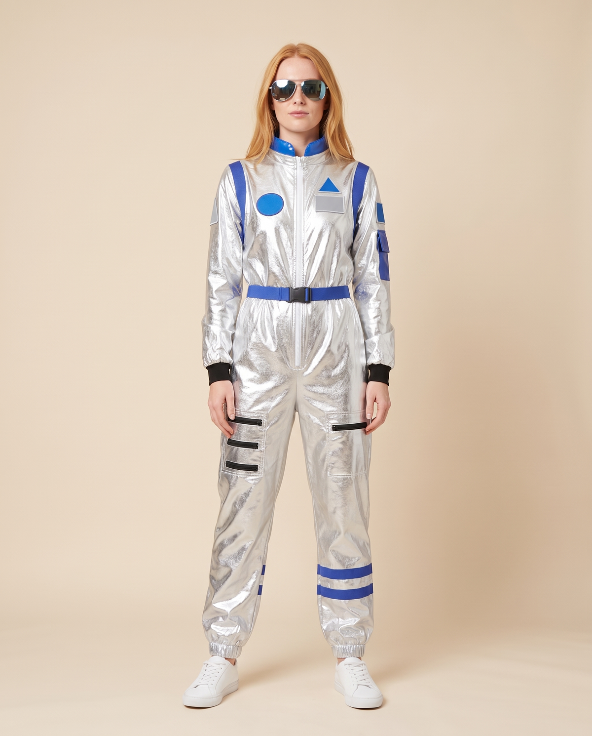 Metallic Astronaut Jumpsuit Costume – front view