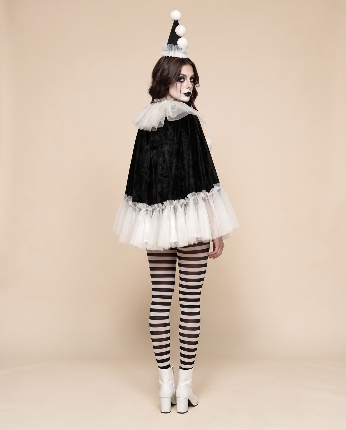 Women's Pierrot Clown Costume – back view