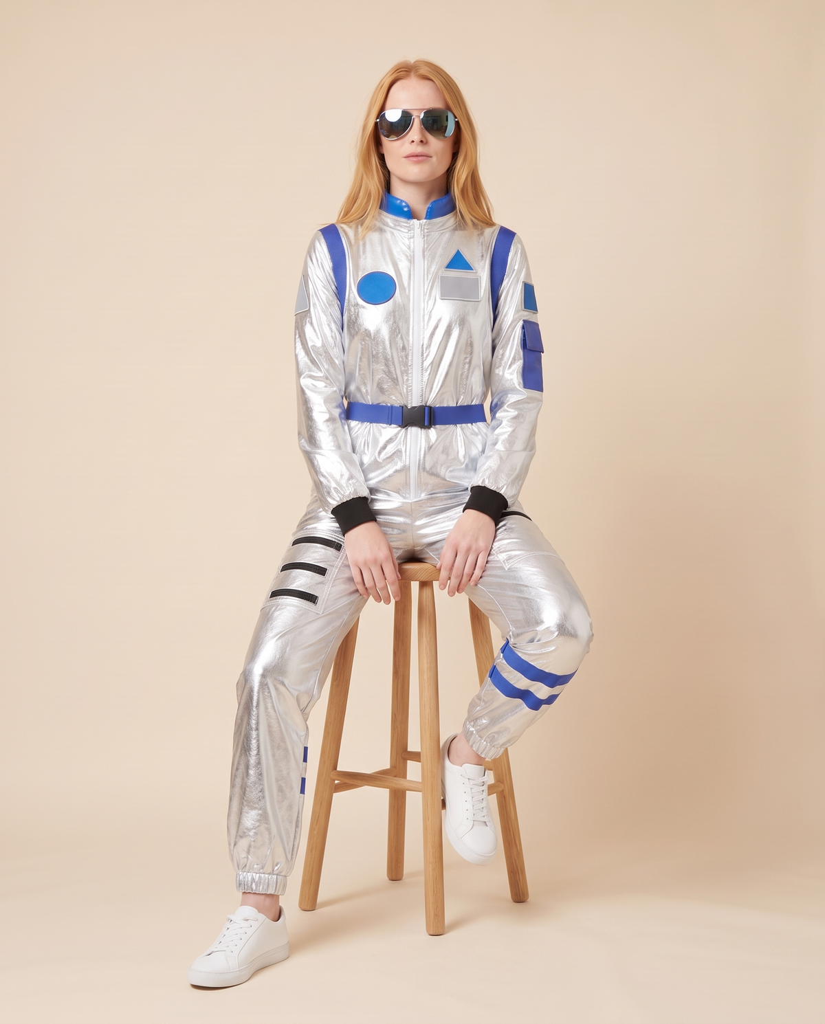 Metallic Astronaut Jumpsuit Costume – seated
