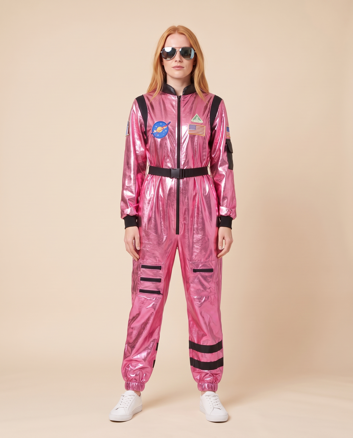 Metallic Astronaut Jumpsuit Costume – pink